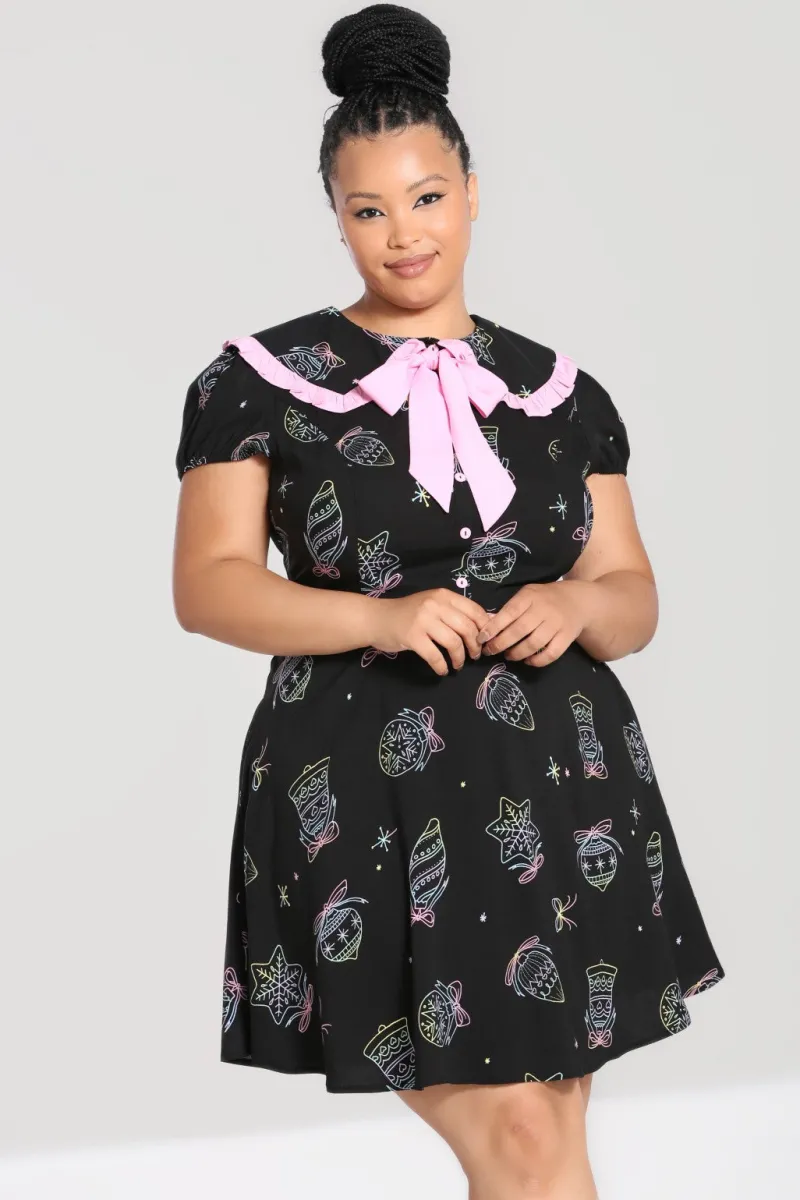 Hell Bunny Merry Mini Dress Black Discount