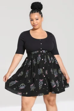 Hell Bunny Merry Mini Skirt Black