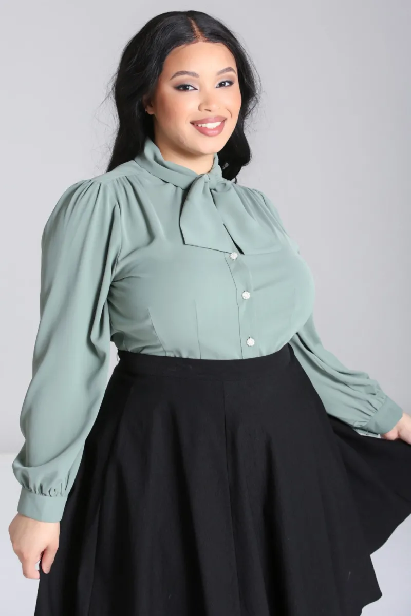 Hell Bunny Mia Blouse Green Best
