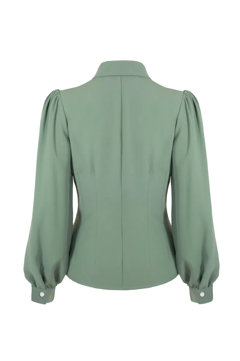 Hell Bunny Mia Blouse Green Best