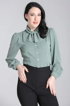 Hell Bunny Mia Blouse Green Best