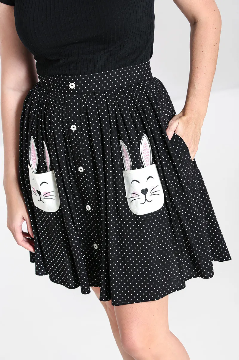 Hell Bunny Miffy Mini Skirt Black New
