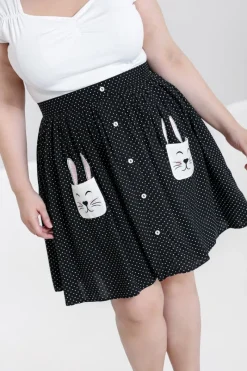 Hell Bunny Miffy Mini Skirt Black New
