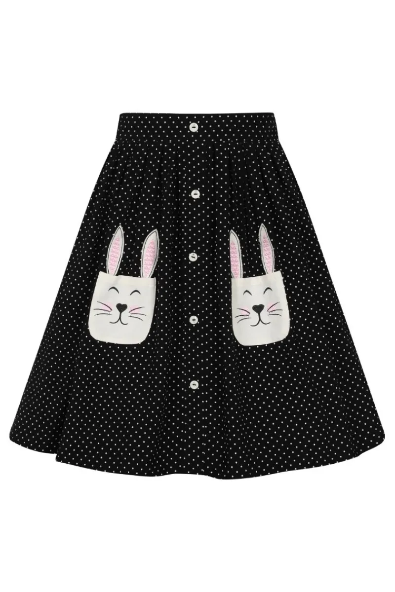 Hell Bunny Miffy Mini Skirt Black New