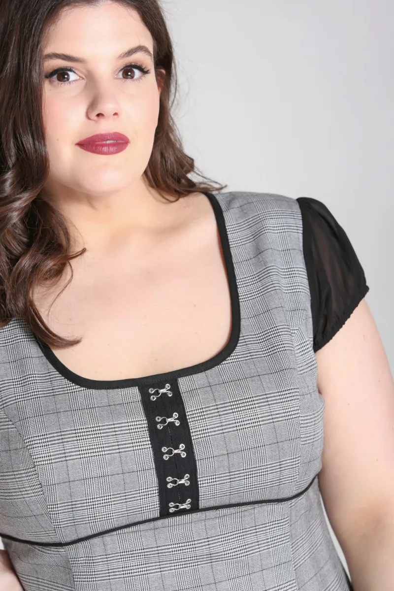 Hell Bunny Mina Mini Dress Grey Discount