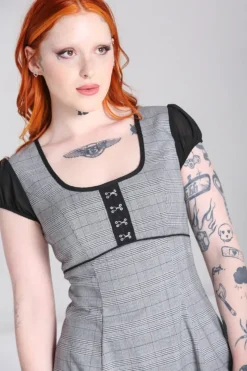 Hell Bunny Mina Mini Dress Grey Discount