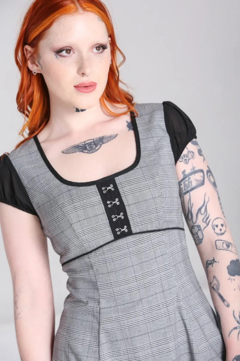 Hell Bunny Mina Mini Dress Grey Discount