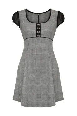 Hell Bunny Mina Mini Dress Grey Discount