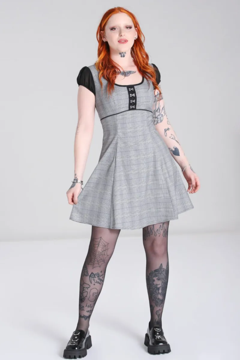 Hell Bunny Mina Mini Dress Grey Discount