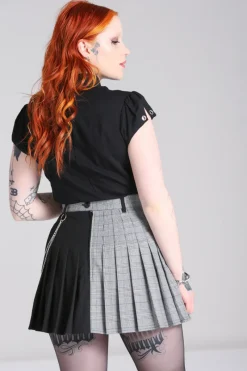 Hell Bunny Mina Skirt Grey Hot