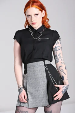 Hell Bunny Mina Skirt Grey Hot