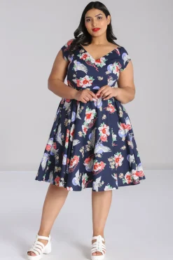 Hell Bunny Misa Midi Dress Navy Best