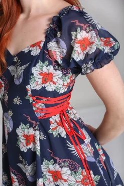 Hell Bunny Misa Mini Dress Navy Clearance