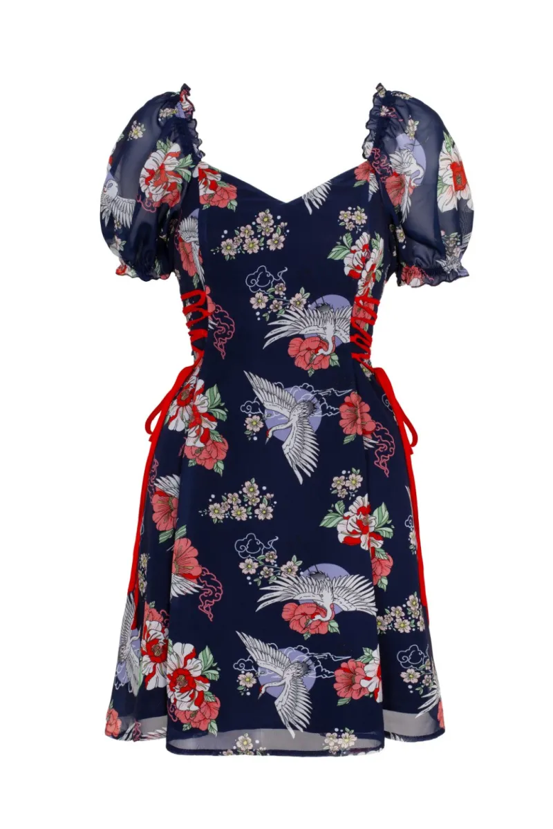 Hell Bunny Misa Mini Dress Navy Clearance
