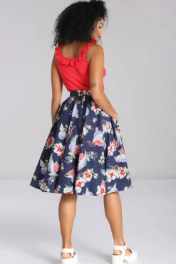 Hell Bunny Misa Skirt Navy Hot