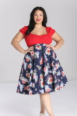 Hell Bunny Misa Skirt Navy Hot