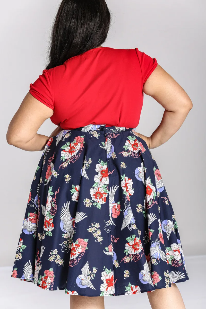 Hell Bunny Misa Skirt Navy Hot