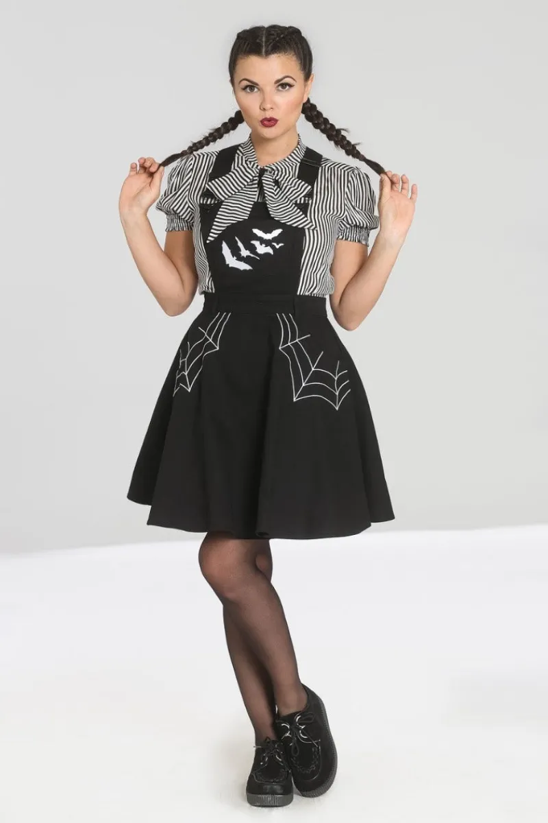 Hell Bunny Miss Muffet Pinafore Dress Black