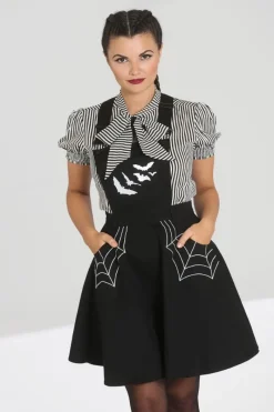 Hell Bunny Miss Muffet Pinafore Dress Black
