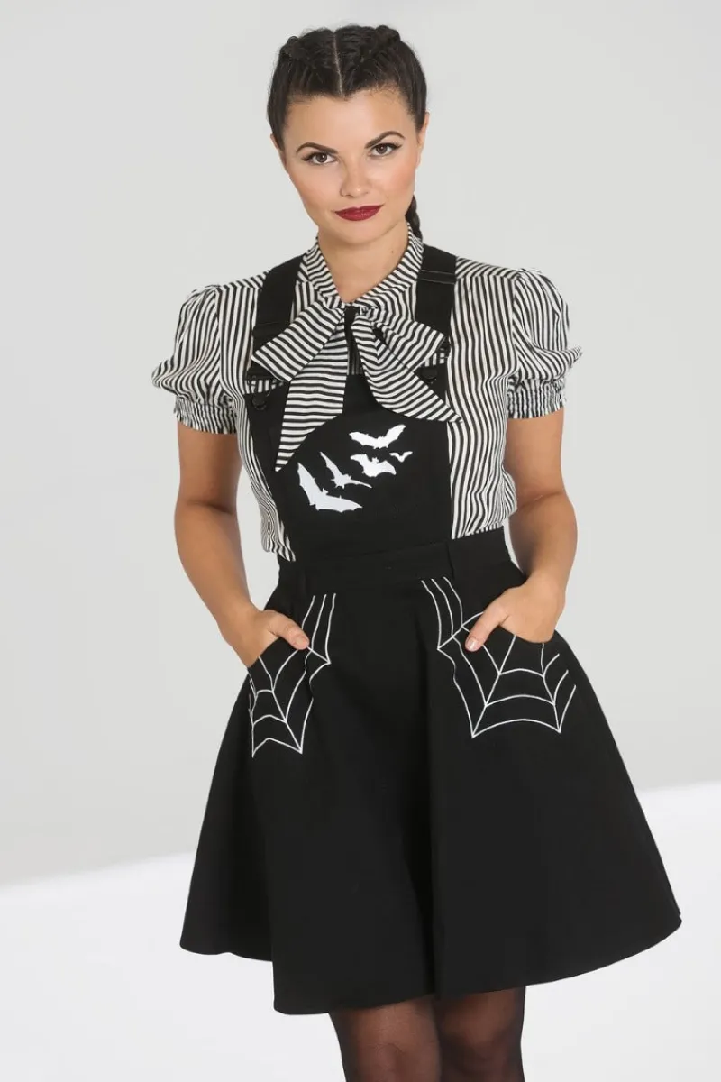 Hell Bunny Miss Muffet Pinafore Dress Black