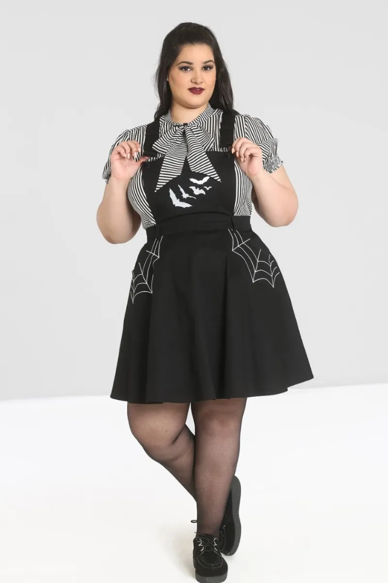 Hell Bunny Miss Muffet Pinafore Dress Black