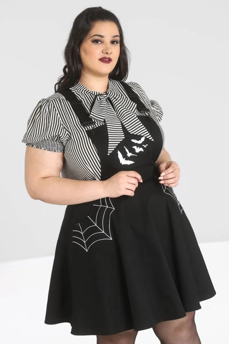 Hell Bunny Miss Muffet Pinafore Dress Black