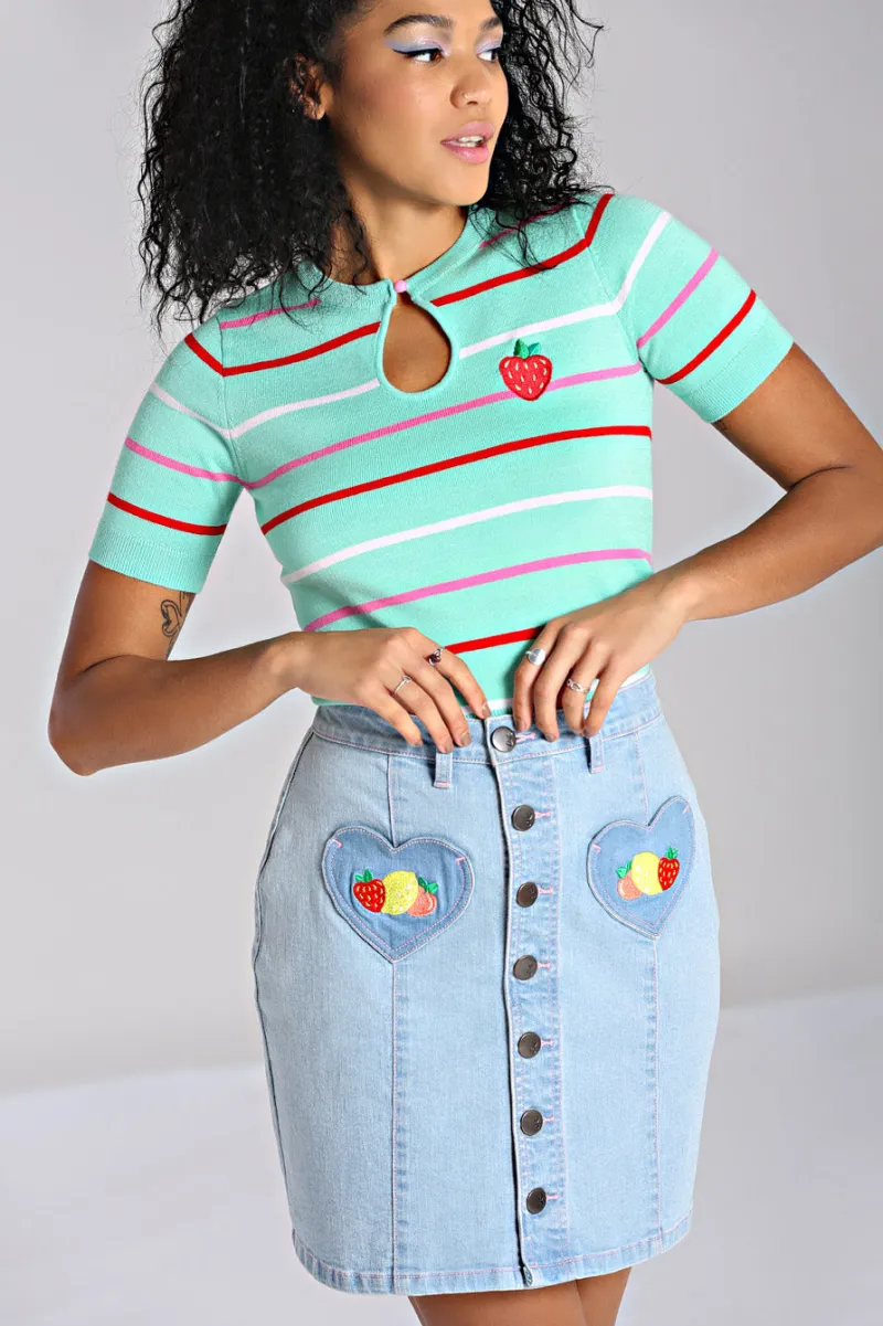 Hell Bunny Molly Skirt Blue Discount