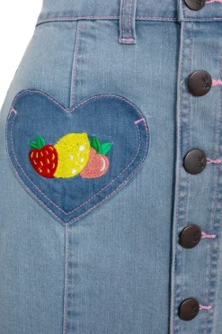 Hell Bunny Molly Skirt Blue Discount