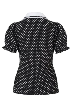 Hell Bunny Naomi Blouse Black/White Outlet
