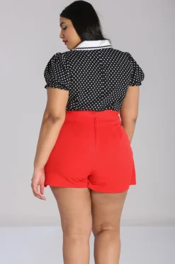 Hell Bunny Naomi Blouse Black/White Outlet