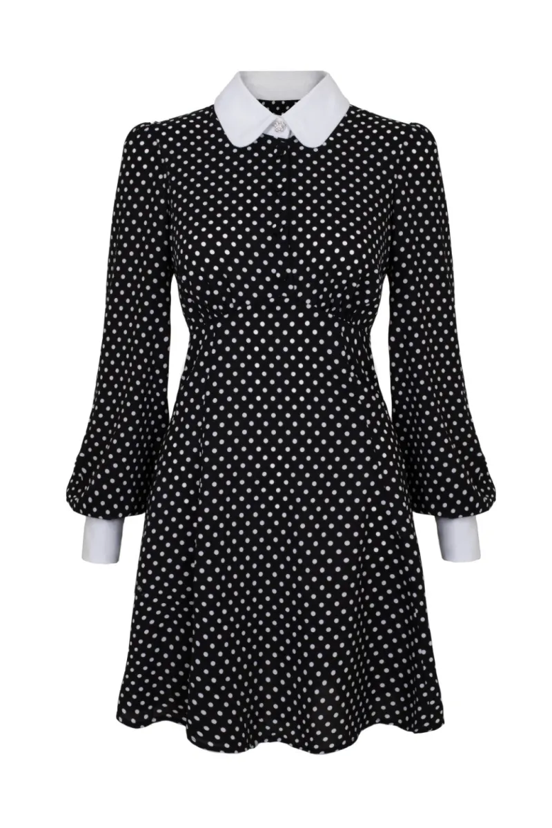 Hell Bunny Naomi Dress Black/White Outlet