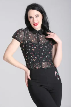 Hell Bunny Natalie Blouse Black Online