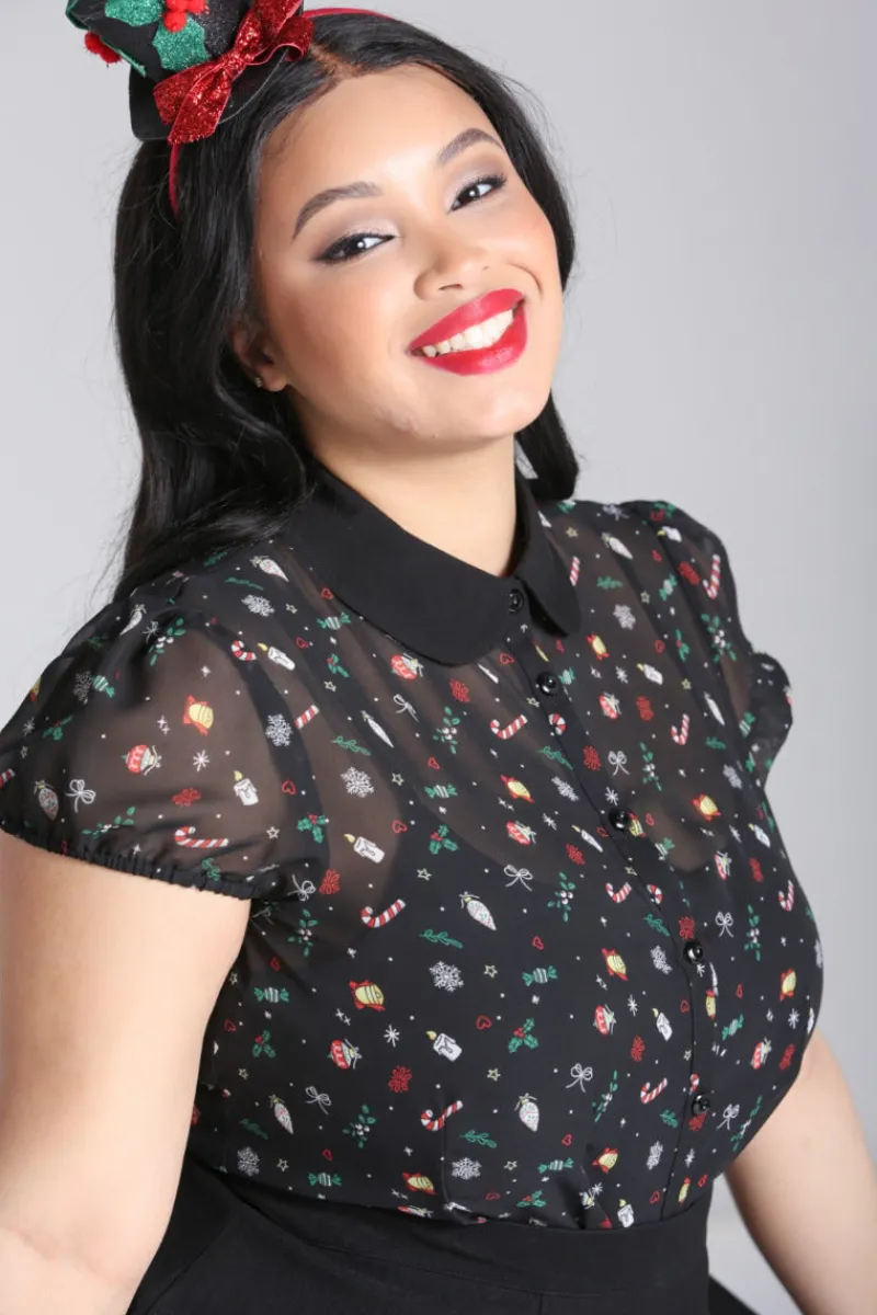 Hell Bunny Natalie Blouse Black Online