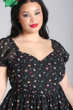 Hell Bunny Natalie Mini Dress Black Clearance