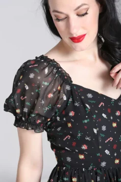 Hell Bunny Natalie Mini Dress Black Clearance