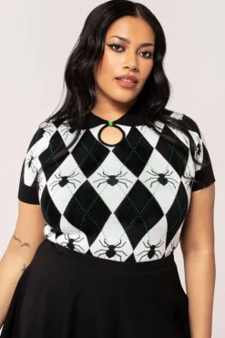 Hell Bunny Natasha Top Black/White Hot