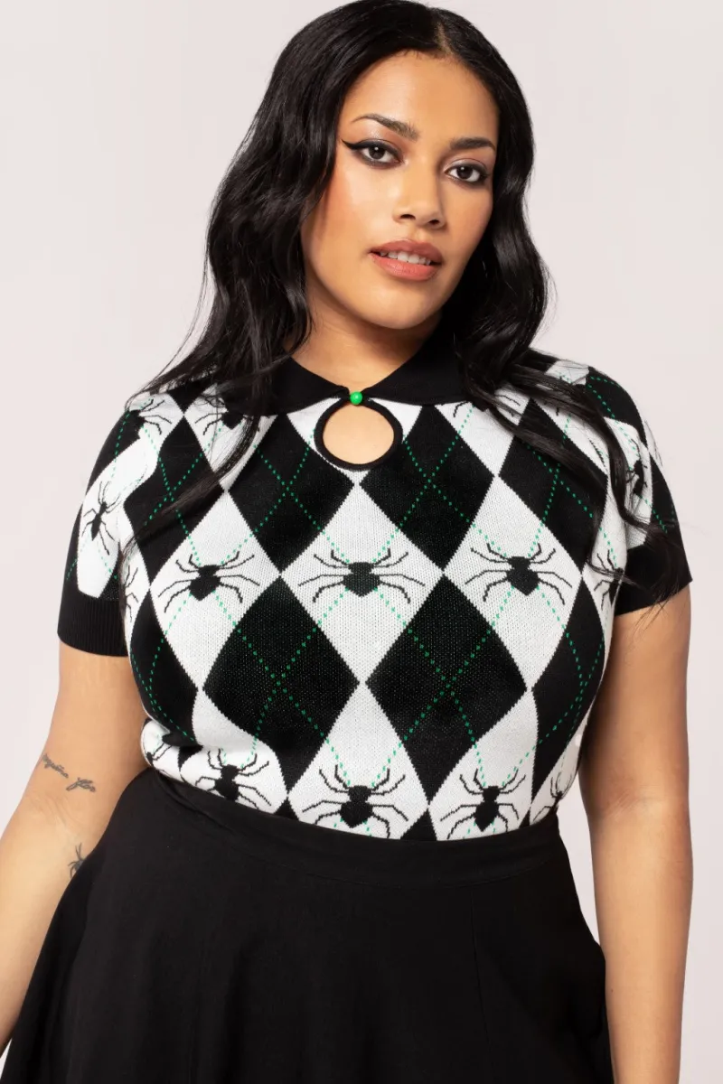 Hell Bunny Natasha Top Black/White Hot