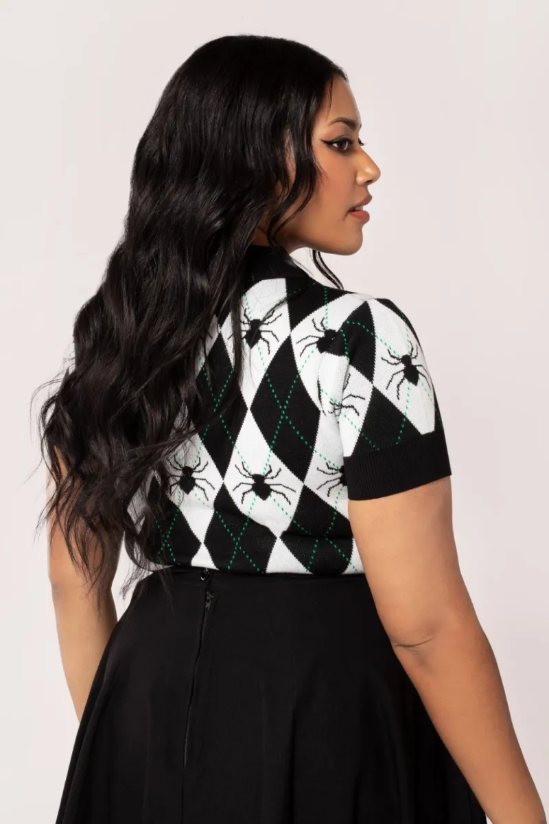 Hell Bunny Natasha Top Black/White Hot