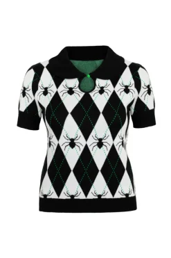 Hell Bunny Natasha Top Black/White Hot