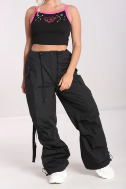 Hell Bunny Nickel Trousers Black Discount
