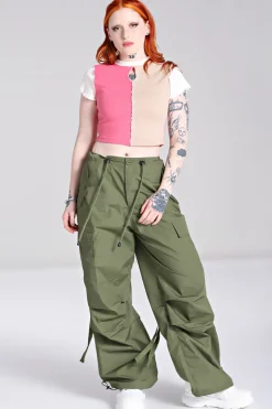 Hell Bunny Nickel Trousers Green New