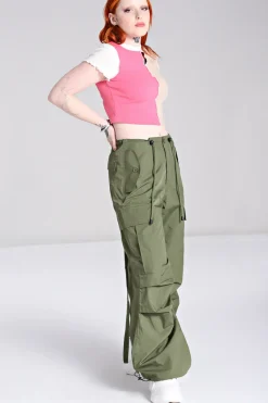 Hell Bunny Nickel Trousers Green New
