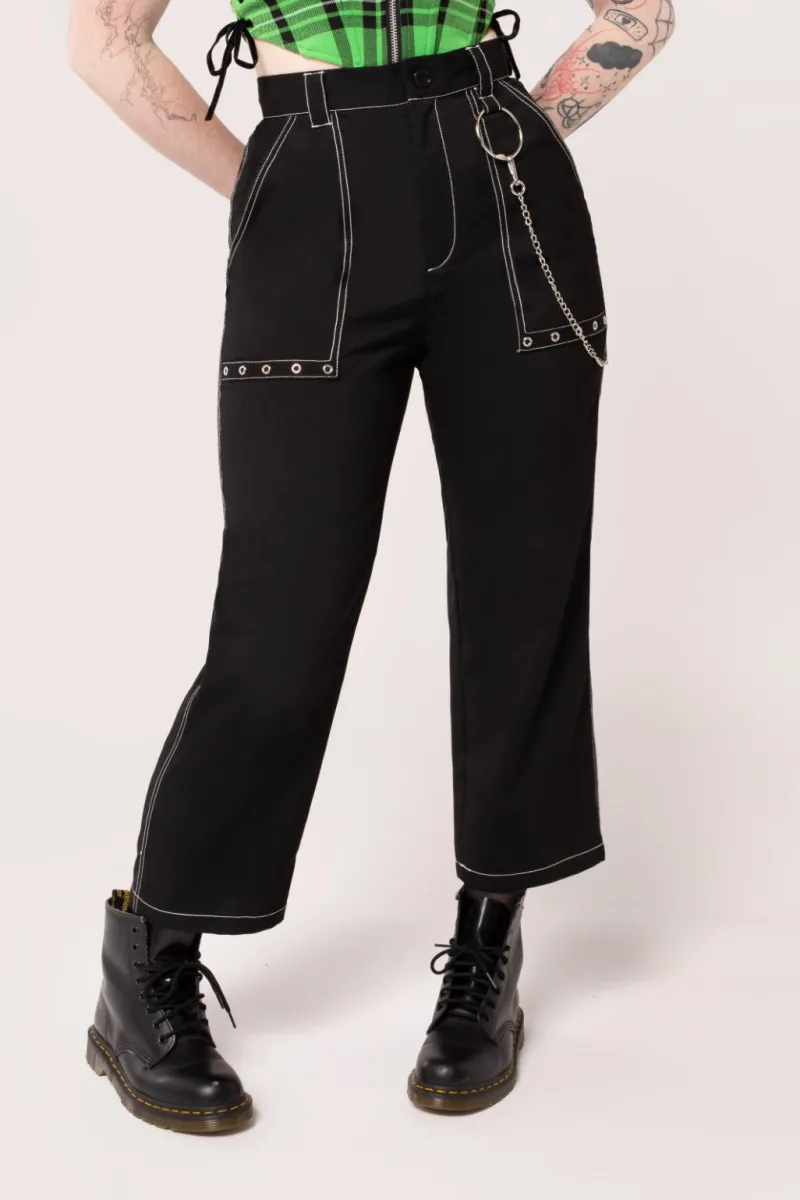 Hell Bunny Obsidian Trousers Black Sale