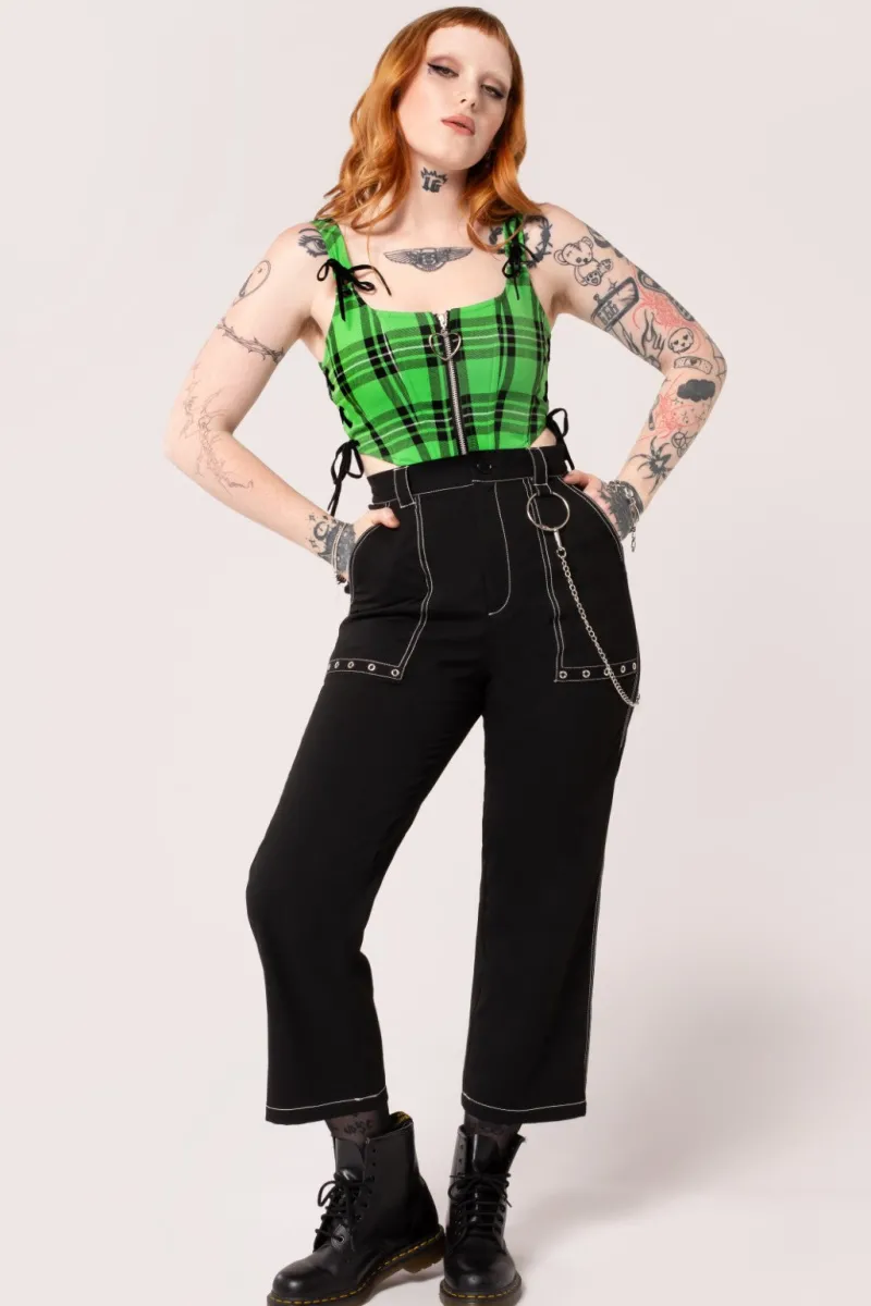 Hell Bunny Obsidian Trousers Black Sale