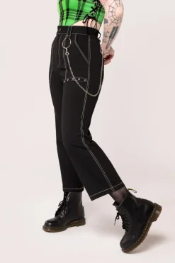 Hell Bunny Obsidian Trousers Black Sale