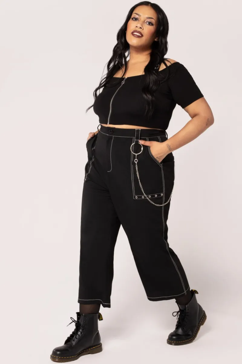 Hell Bunny Obsidian Trousers Black Sale