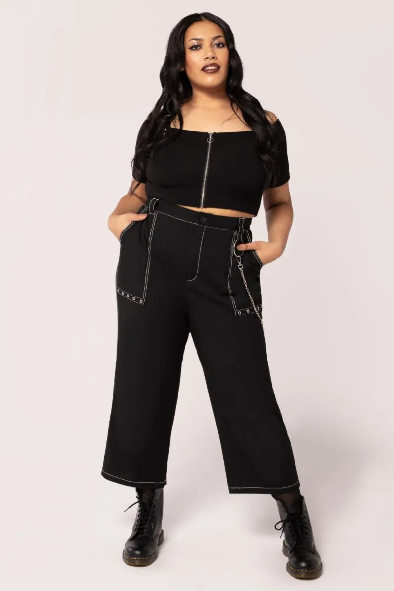 Hell Bunny Obsidian Trousers Black Sale