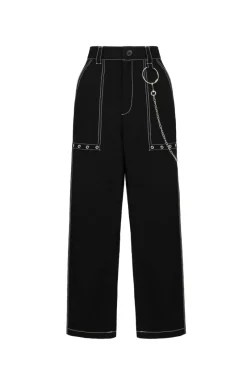 Hell Bunny Obsidian Trousers Black Sale