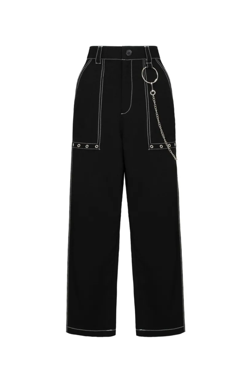 Hell Bunny Obsidian Trousers Black Sale