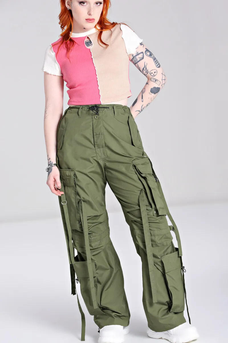 Hell Bunny Octopus Trousers Green Discount